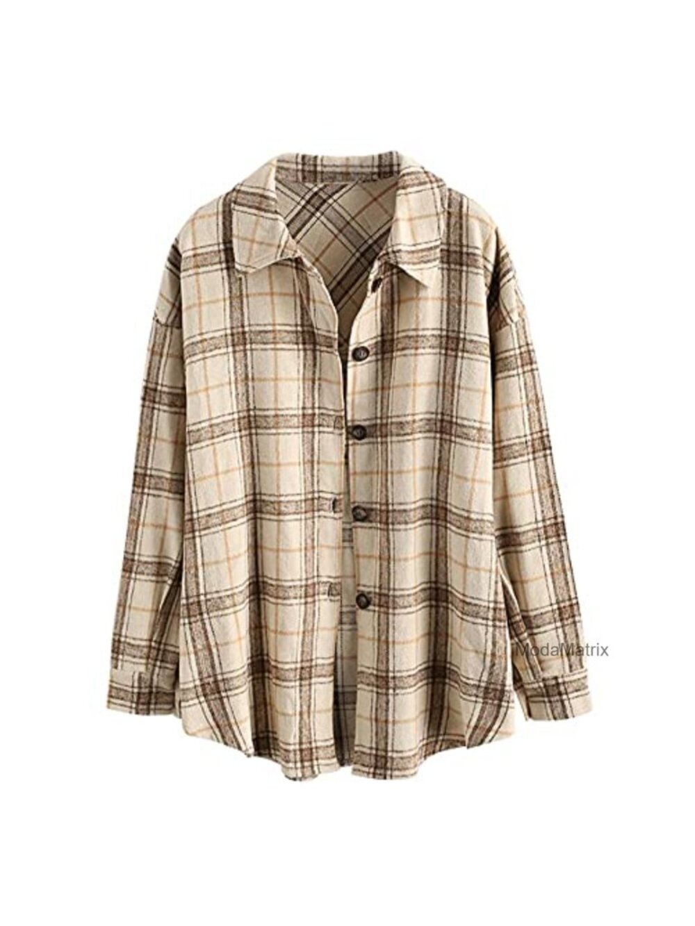 Plaid Button Down Long Sleeve Shacket with Pocket